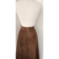 Vintage 70s Midi Skirt in Brown Suede Pia Rucci Large