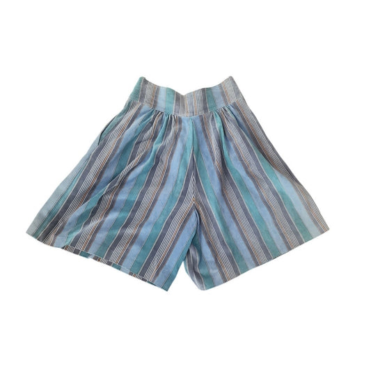 Vintage 1980s Mario Valentino Shorts in Striped Suede Multicolored High Waisted