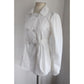 Vintage 90s Armani Short Trench White Coat Bubble Hem / S