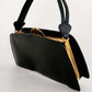 30s Black Leather Bag Gold Art Deco Clasp Evans