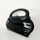 60s Black Bag Patent Leather Curved Handle
