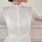 Edwardian White Cotton Day Dress Embroidered Lace Trim