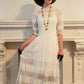 Edwardian White Lawn Dress Dotted Swiss & Crochet Lace Marjory