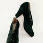 40s Green Suede Shoes High Heel Pumps by Walk Over size 5