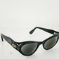50s SWANK Cat Eye Glasses Black Rhinestone Frames Made in France