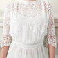 Edwardian White Cotton Tea Dress Embroidered Crochet Lace AS IS / XS