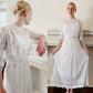 Edwardian White Cotton Tea Dress Embroidered Crochet Lace AS IS / XS