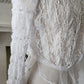 Edwardian White Blouse Crochet Lace High Neckline XS