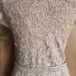 50s Peach Pink Party Dress Ribbon Lace Short Sleeves Caledonia