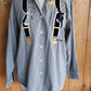 90s Warner Bros Shirt Button Down Checked Print Bugs Bunny Donald Duck