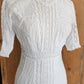 Edwardian Lingerie Dress White Cotton Crochet Lace XS