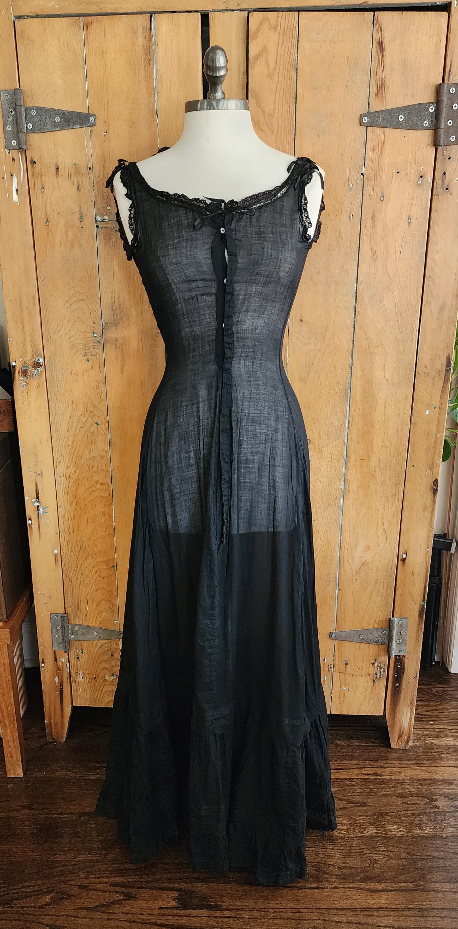 Edwardian Black Slip Dress Button Down Front – RareJule Vintage