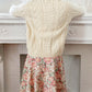 60s Irish Sweater Cardigan Barnas-Mor Cream Wool Donegal Handknit NWT