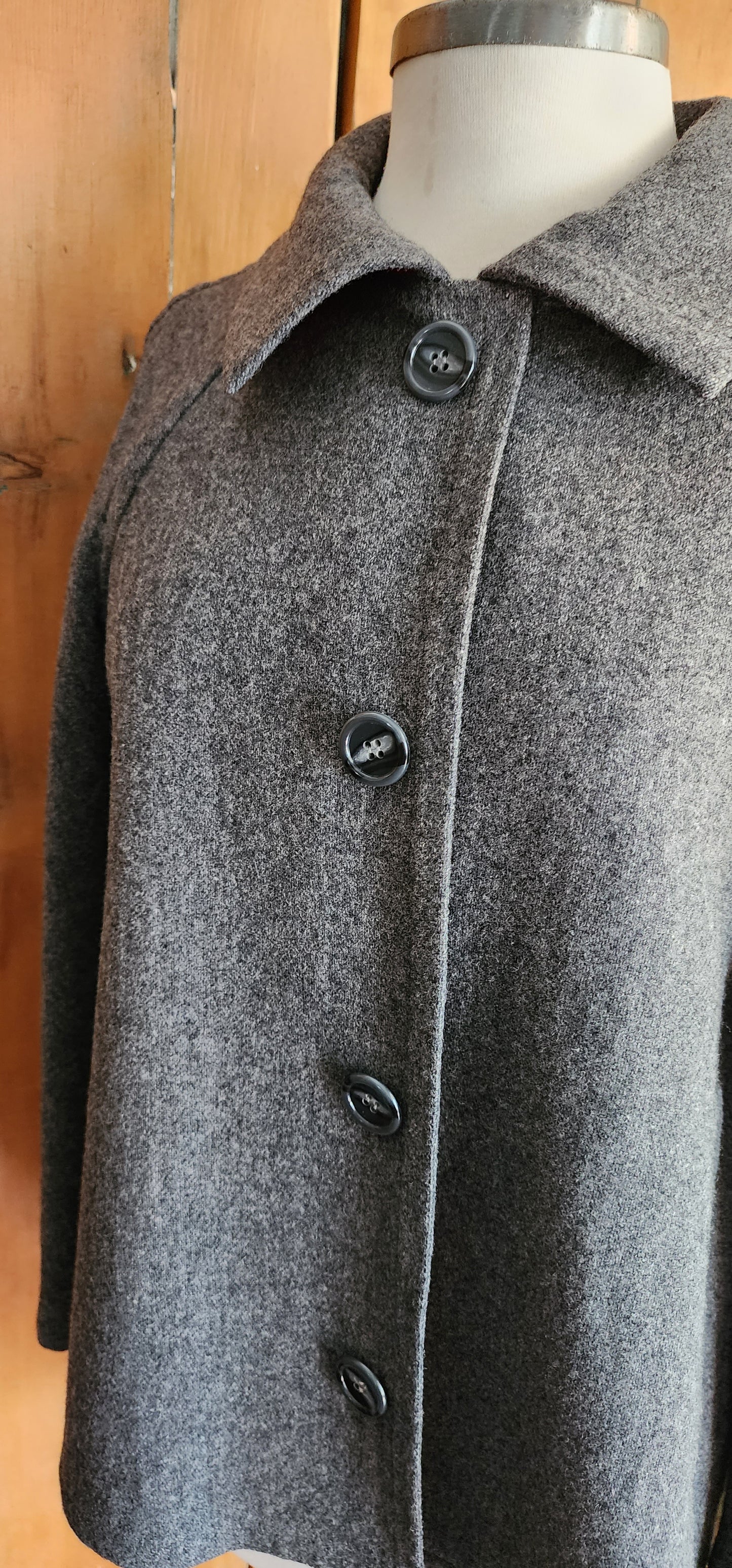 60s Gray Wool Jacket Red Lining