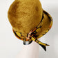 60s Mustard Yellow Brimmed Hat Shaggy Velour Lazarus