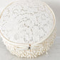 50s White Hat Crochet Style Lacy Beanie