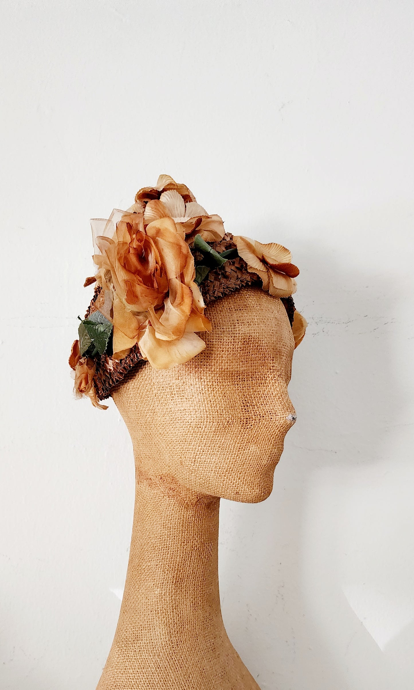 50s Cone Shaped Flower Hat in Peach Juli-Kay Chicago