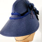 80s Does 30s Navy Blue Straw Hat Asymmetrical Modernist