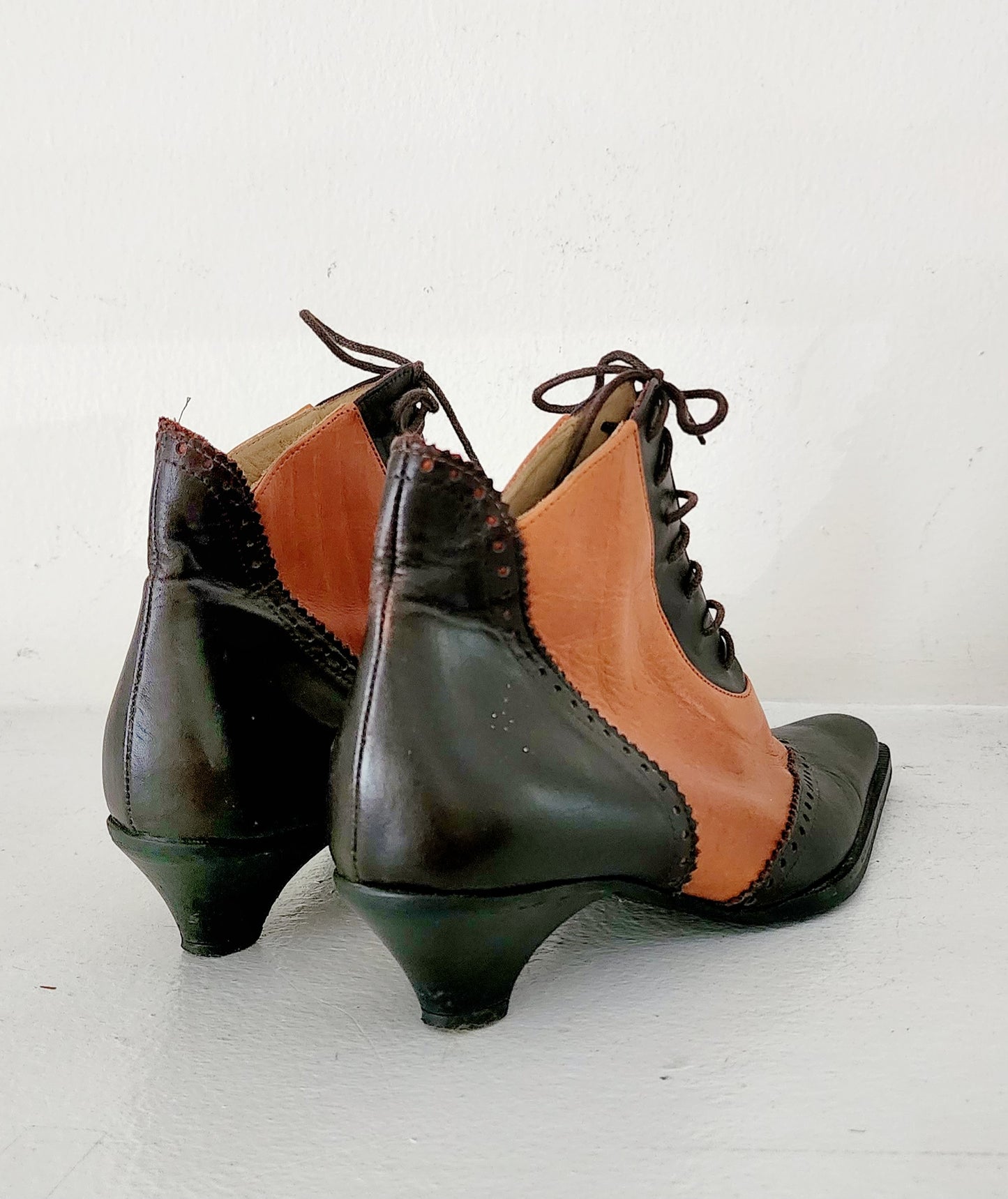 90s Ankle Boots Brown & Tan Giraudon 39