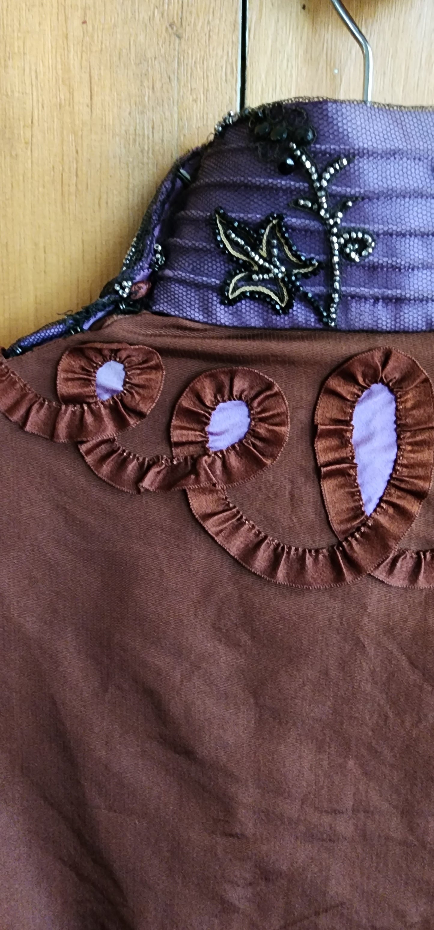Edwardian Silk Beaded Jacket Brown Purple