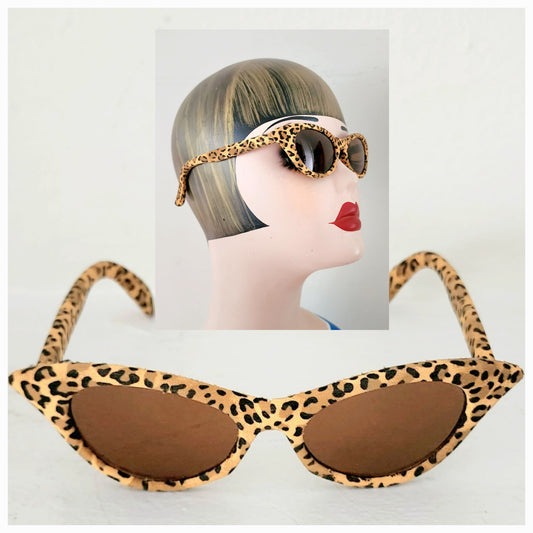 Vintage Cat Eye Sunglasses Leopard Print