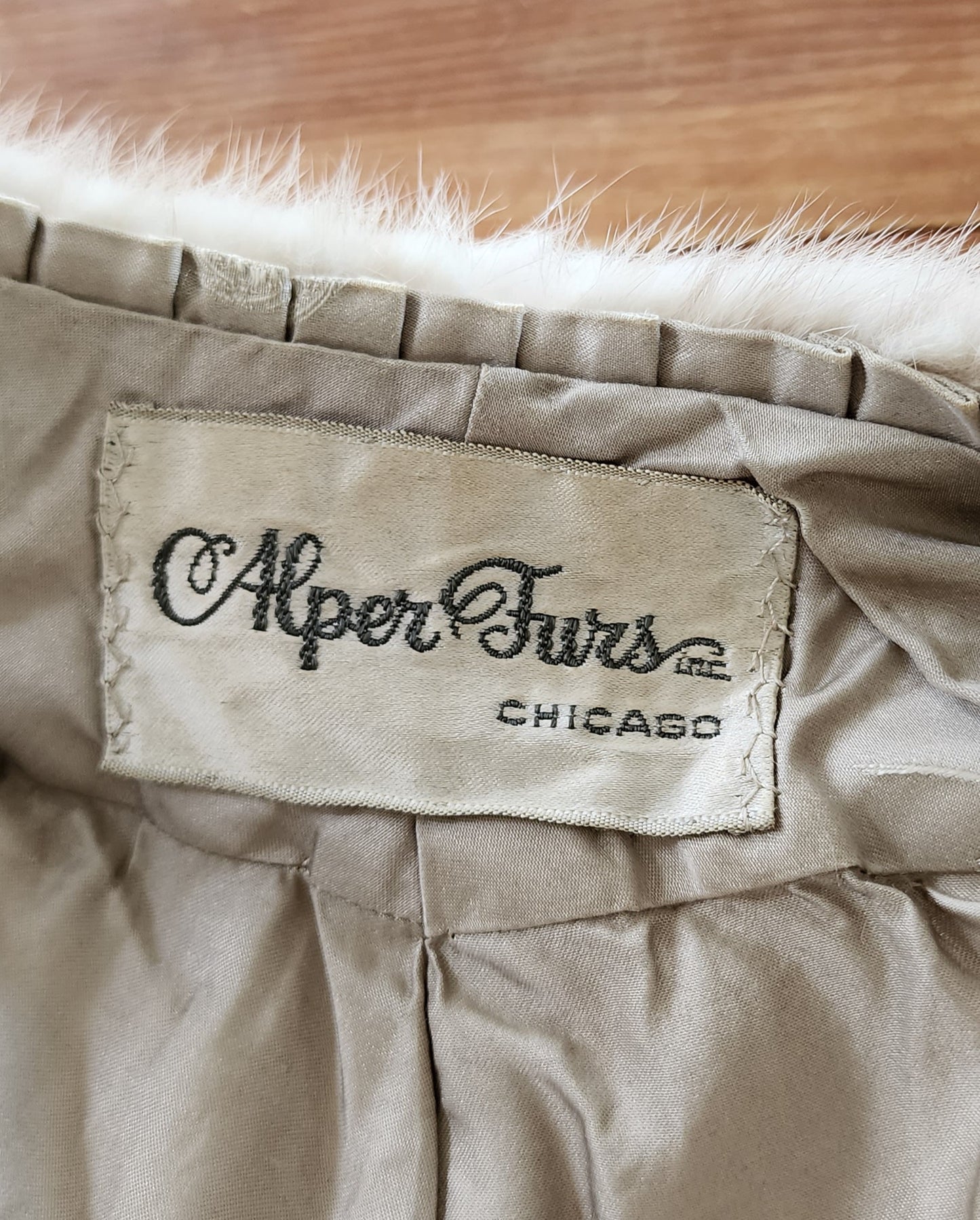 50s Blonde Mink Fur Stole Wrap Alper Furs Chicago