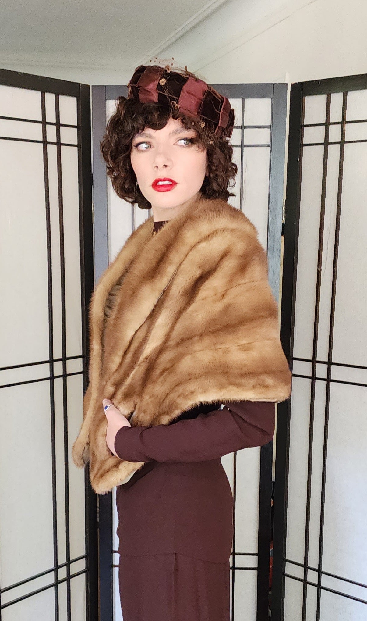 50s Caramel Mink Fur Wrap Stole Emba Autumn Haze – RareJule Vintage