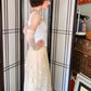 Antique Edwardian Long Cream Lace Skirt AS IS