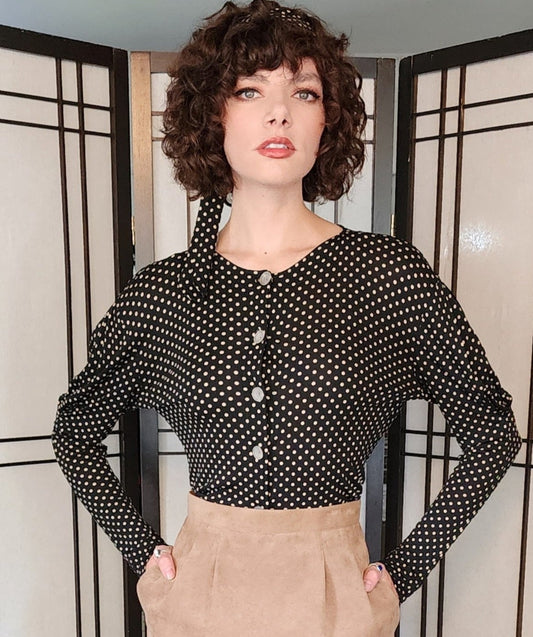 90s Silk Shirt in Polkadot by Jean Muir / M