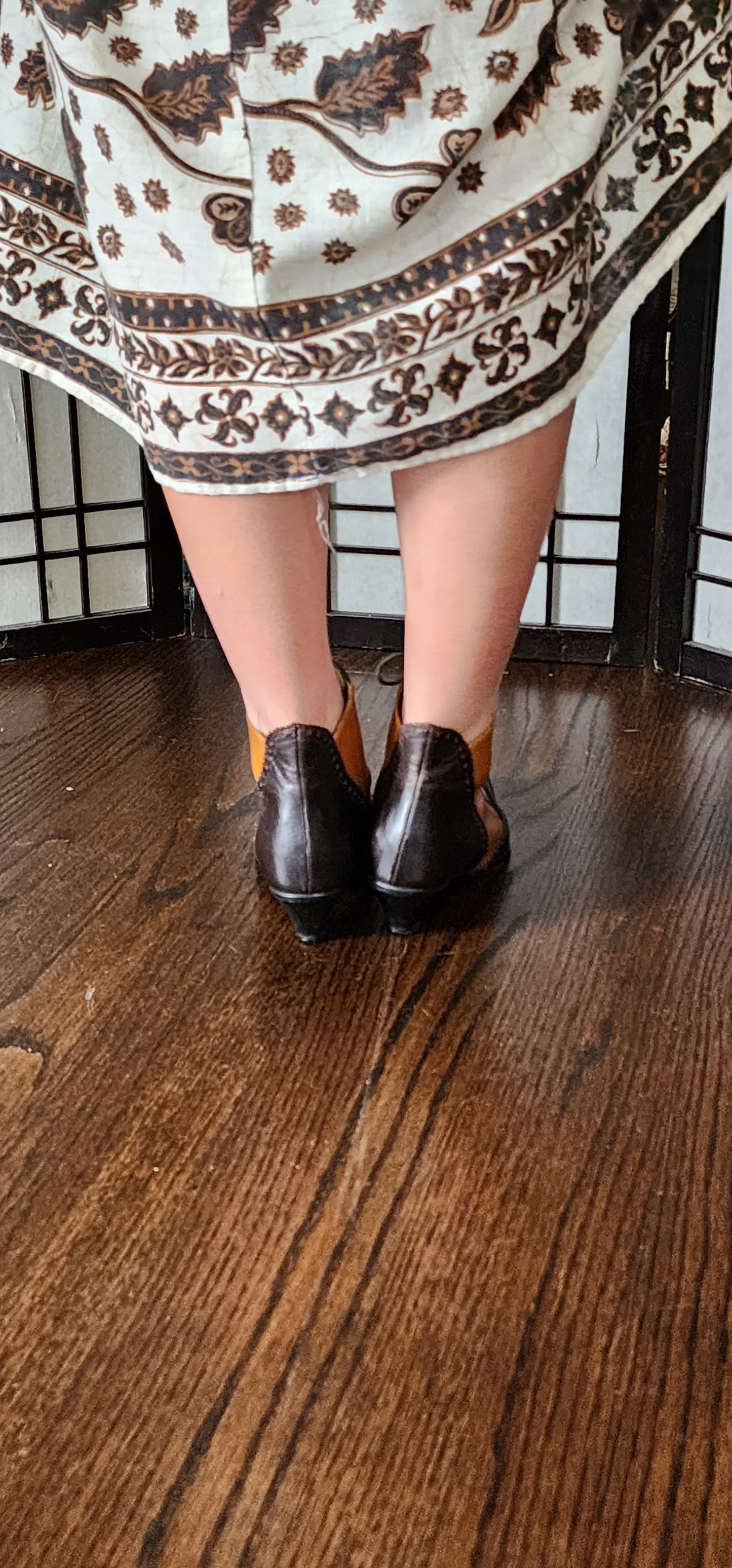 90s Ankle Boots Brown & Tan Giraudon 39