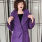 80 Purple Coat by Pauline Trigere Fuzzy Felt Texture - Large