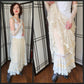 Antique Edwardian Long Cream Lace Skirt AS IS