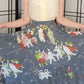 50s Cotton Print Circle Skirt in Gray Carnival Print Italian Theater Rockland