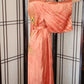 Vintage Silk Kimono Orange Peach Embroidered Dragon