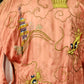 Vintage Silk Kimono Orange Peach Embroidered Dragon