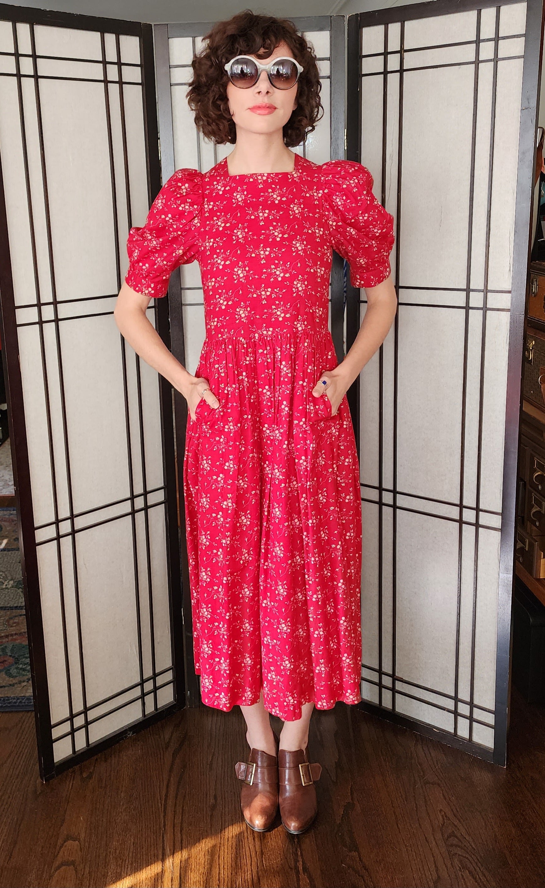 laura ashley red dress Vintage Laura Ashley Dress