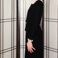 80s Black Velvet Dress White Lace Collar Joan Leslie Kasper