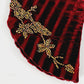 Edwardian Costume Sleeve in Red Velvet Gold Bead Embroidery