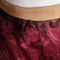 Edwardian Skirt in Burgundy Red Silk Velvet Bead Trim