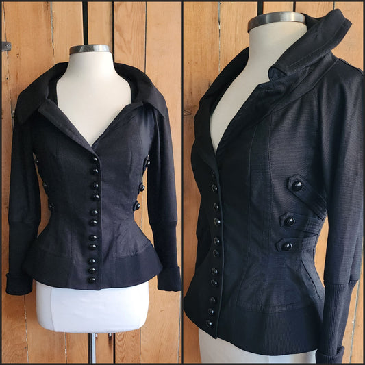 Retro Style Black Fitted Blazer Byron Lars Beauty Mark