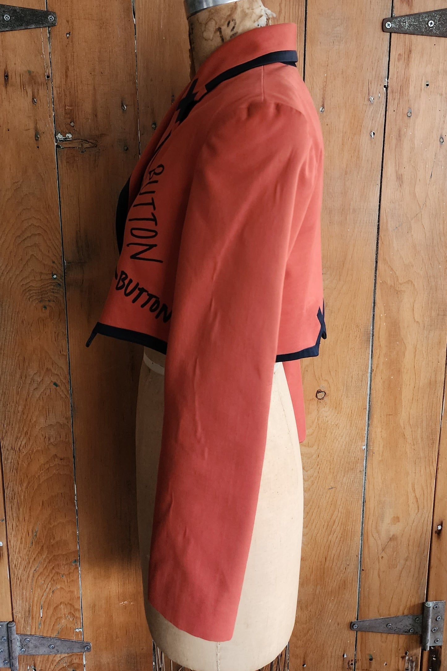 90s Christian Francis Roth Cropped Orange Blazer from Button Suit