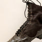 Antique Granny Boots Lace Up Black Silk & Leather Edwardian