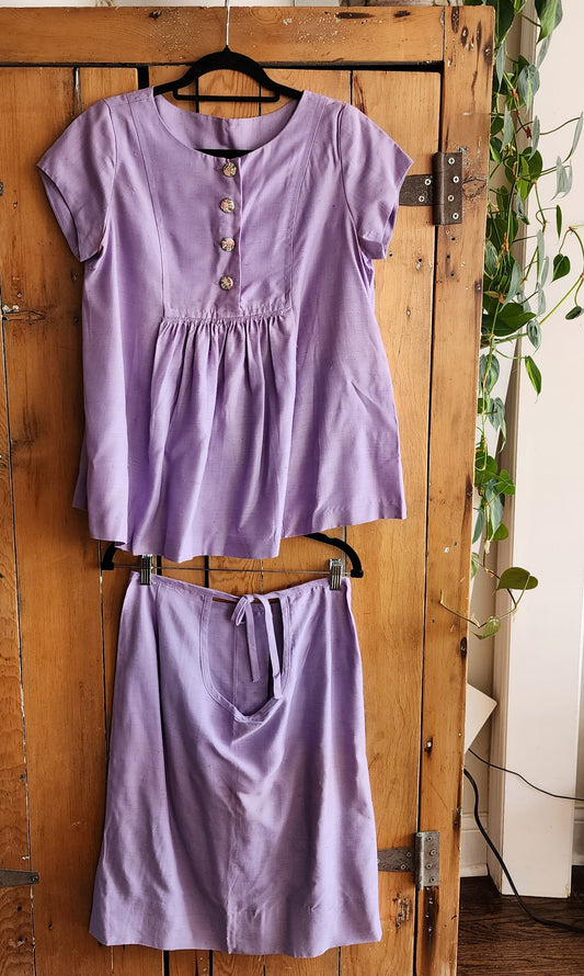 60s Maternity Skirt Suit Purple Lavender
