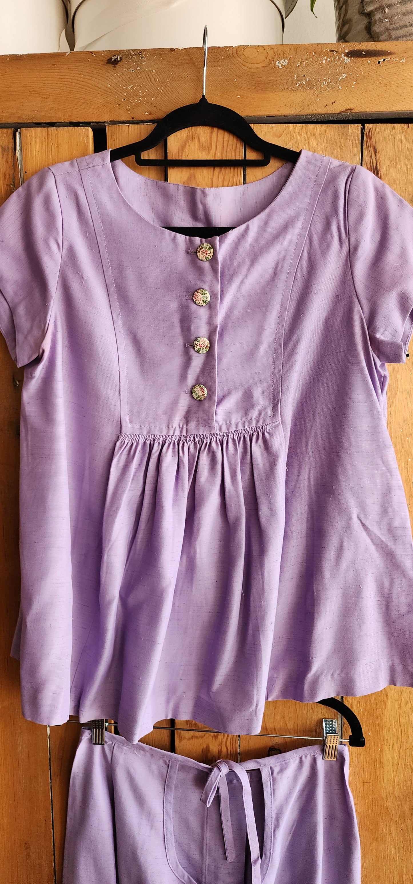 60s Maternity Skirt Suit Purple Lavender