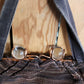40s Brown Cloth Handbag Glass Balls Clasp