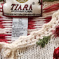Y2K Christmas Sweater Cream Cardigan Candy Canes Tiara