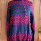 80s Benetton Sweater Colorful Wool Snowflake Pattern