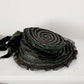 Antique Edwardian Black Hat in Straw, Silk Ribbon Chas A Stevens