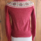 80s Burberrys Sweater Fair Isle Pink Wool