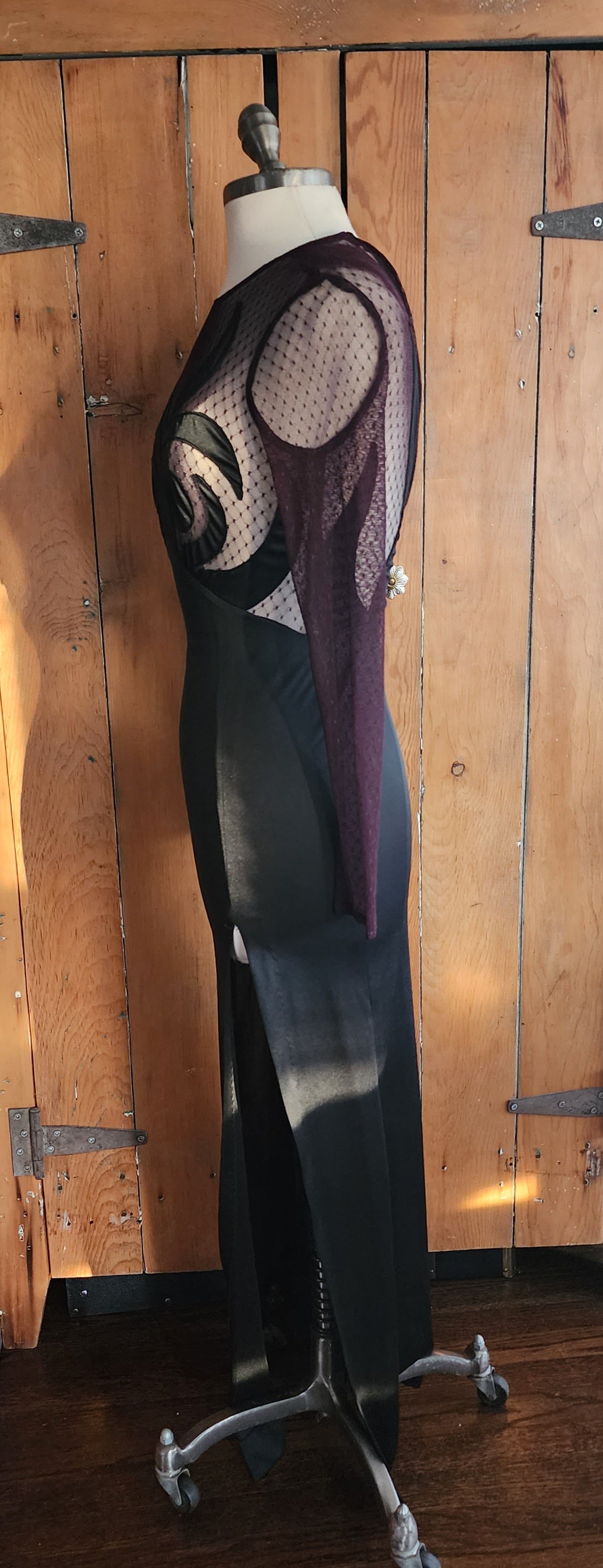 90s Black Dress Fredericks of Hollywood Sheer Spiral Top 90s Black Dress Fredericks of Hollywood Sheer Spiral Top